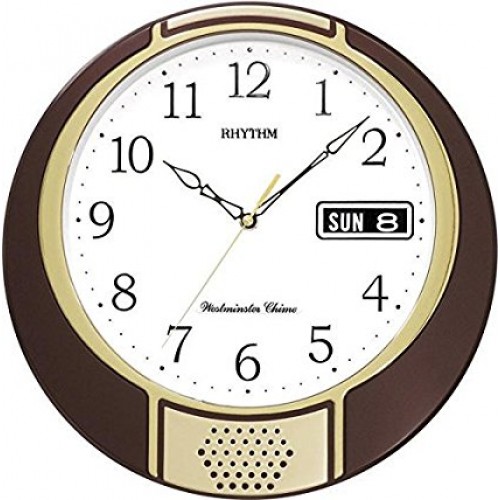 Rhythm(Japan) Westminster Chime Day- Date Calendar Value Added Wall Clock ⌀32.0x6.7cm